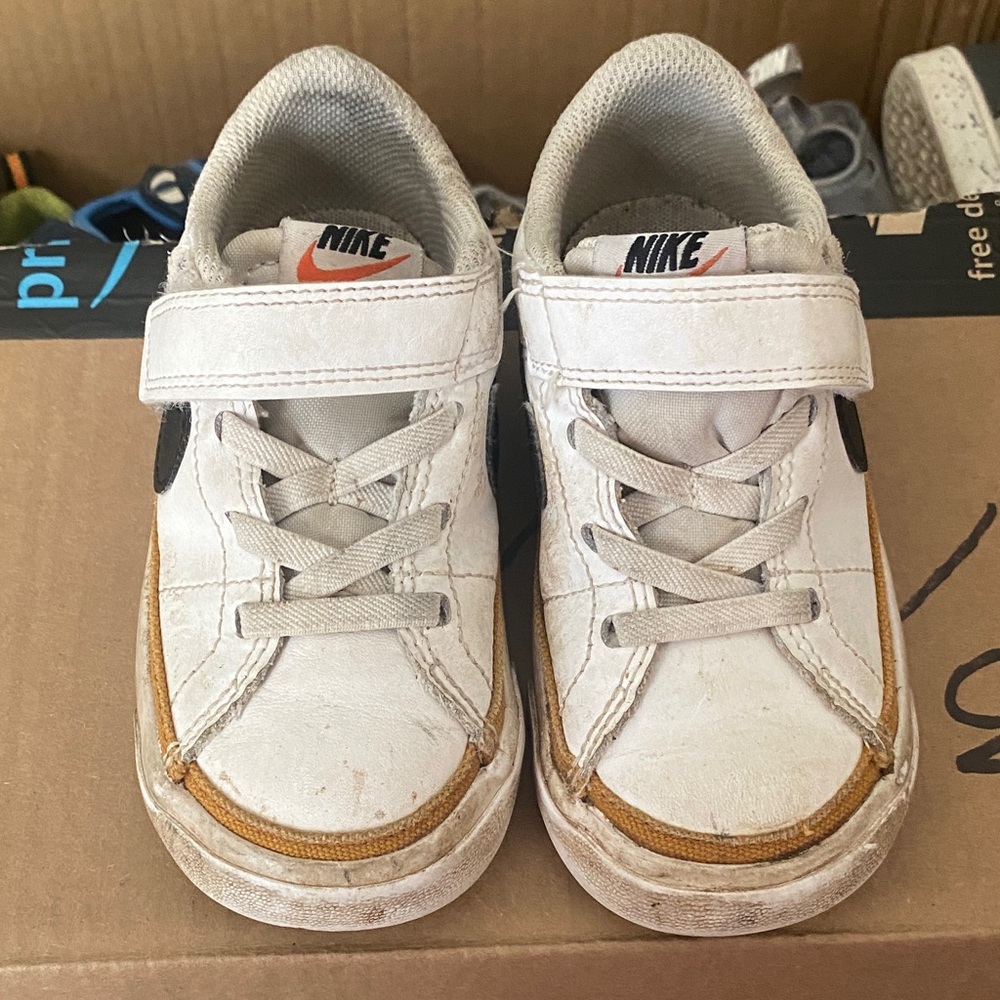 Nike Kids White and Tan Sneakers
